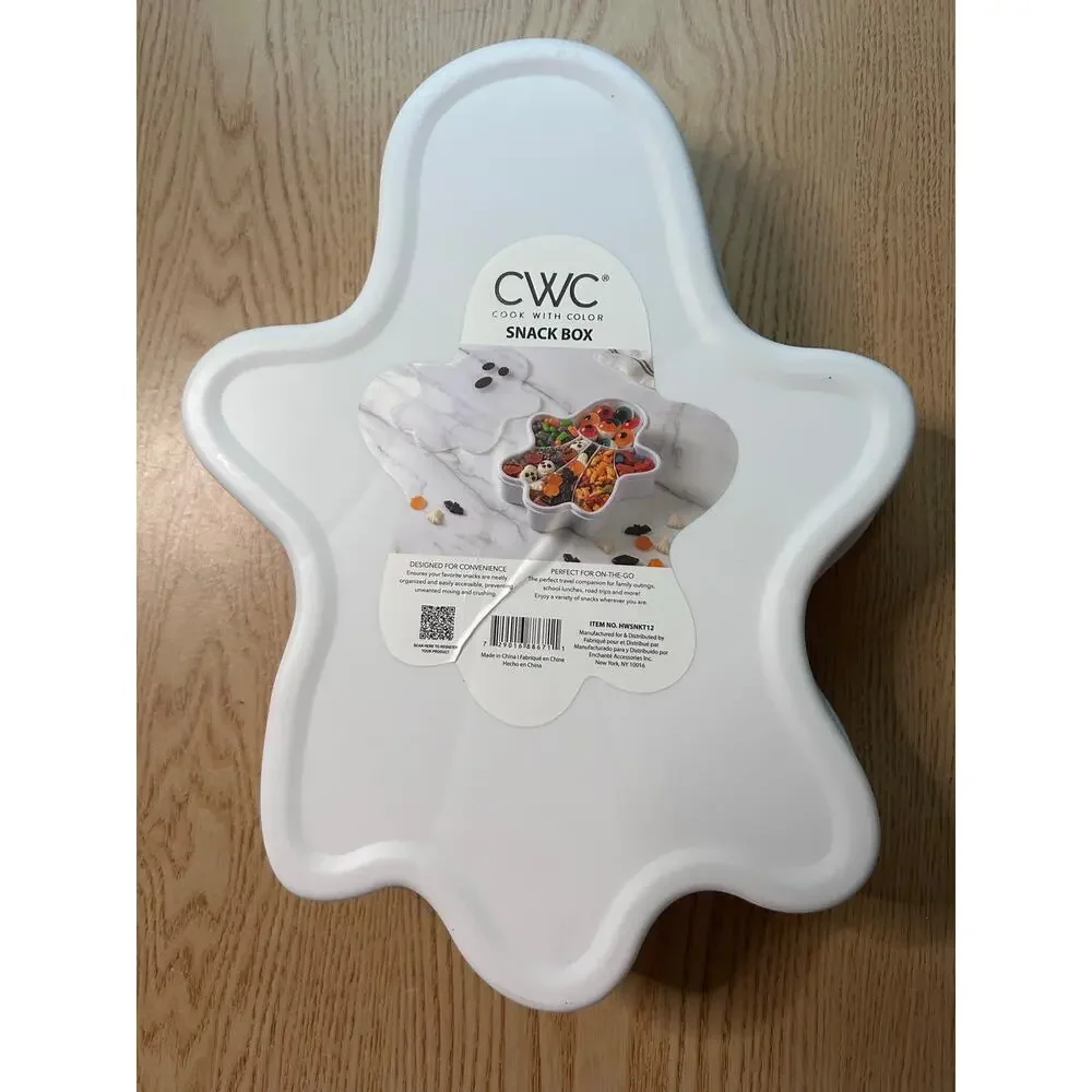 New Cook With Color Halloween🎃Plastic Ghost👻Snack Box Container Lid 12.5”x9.5”